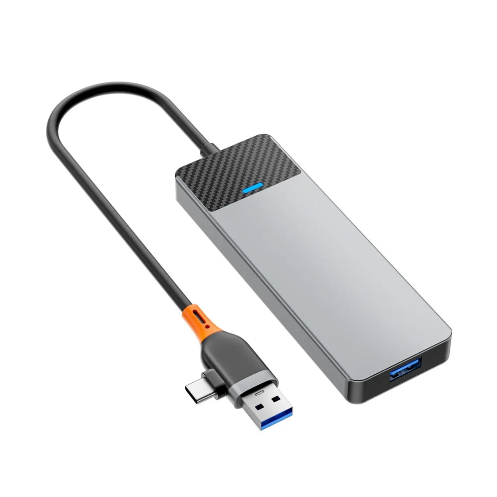 WIWU A431C Linker Series USB-A&C Hub Adapter 4-in-1 Portable Docking Station with 3 USB3.0+USB-C 3.0 - 6