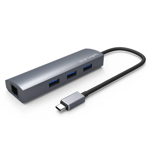 WAVLINK UH3031G / C Type-C Hub Mini Adapter to 3 x USB 3.0 + USB-C + RJ45 + DC Power Port - 1