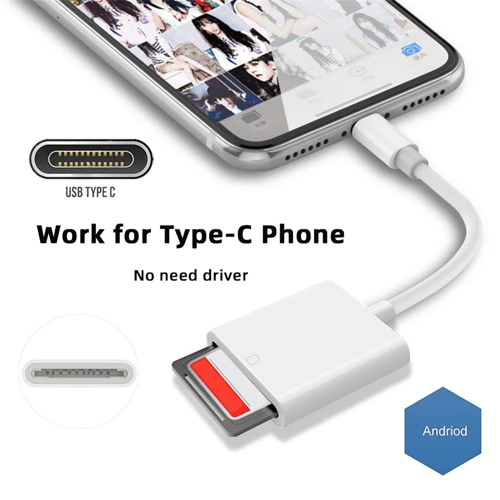 UC-155-SD001 USB 2.0 USB-C to Standard SD SDXC SDHC Card Reader Adapter for MacBook Laptop Tablet Phone - 4