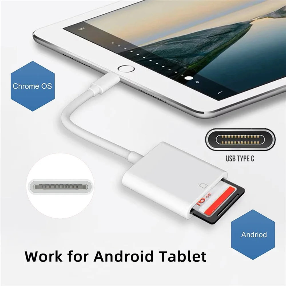 UC-155-SD001 USB 2.0 USB-C to Standard SD SDXC SDHC Card Reader Adapter for MacBook Laptop Tablet Phone - 6