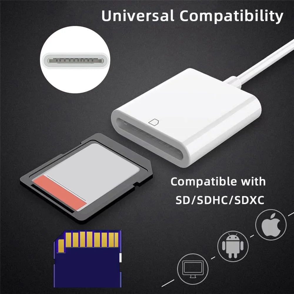 UC-155-SD001 USB 2.0 USB-C to Standard SD SDXC SDHC Card Reader Adapter for MacBook Laptop Tablet Phone - 7