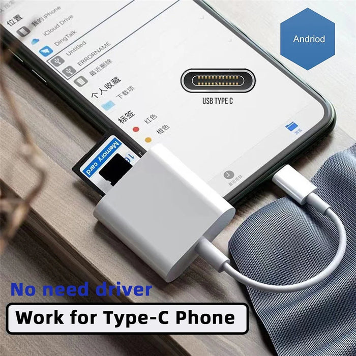 UC-155-SD002 USB 2.0 USB-C to TF Mini-SD SDXC SDHC Card Reader for MacBook Laptop Tablet Phone - 4