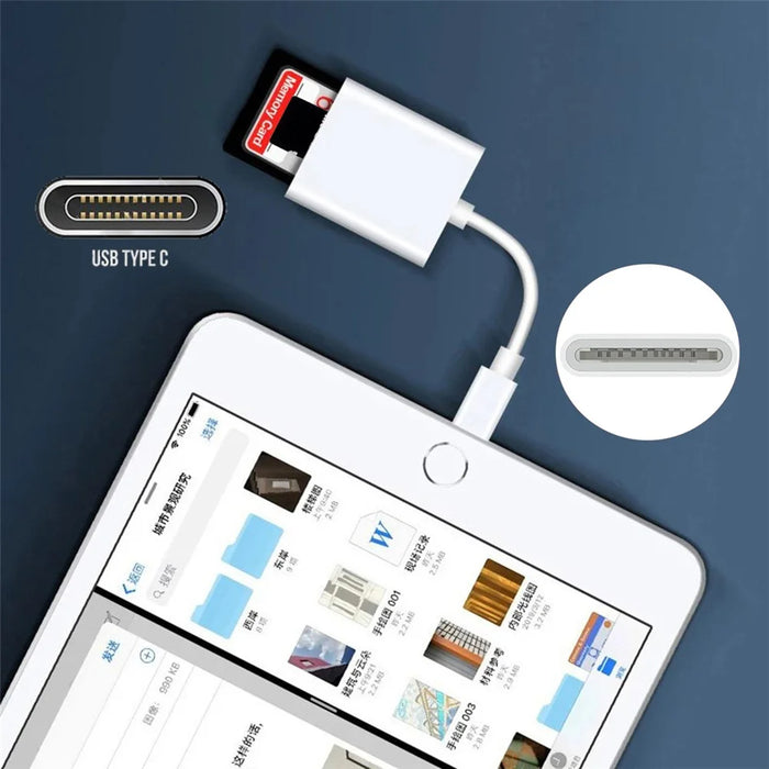 UC-155-SD002 USB 2.0 USB-C to TF Mini-SD SDXC SDHC Card Reader for MacBook Laptop Tablet Phone - 5