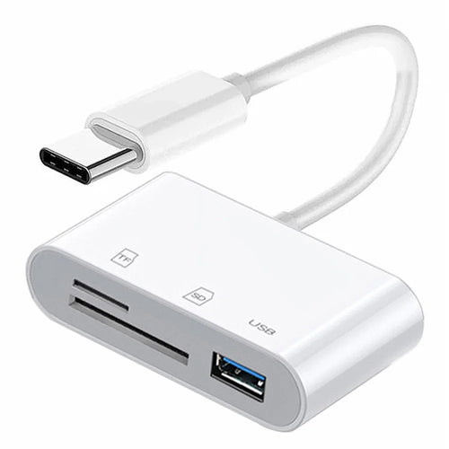 UC-155-SD003 USB 2.0 USB-C to TF + Mini-SD Card Reader USB Female Adapter for Laptop Tablet Phone - 1