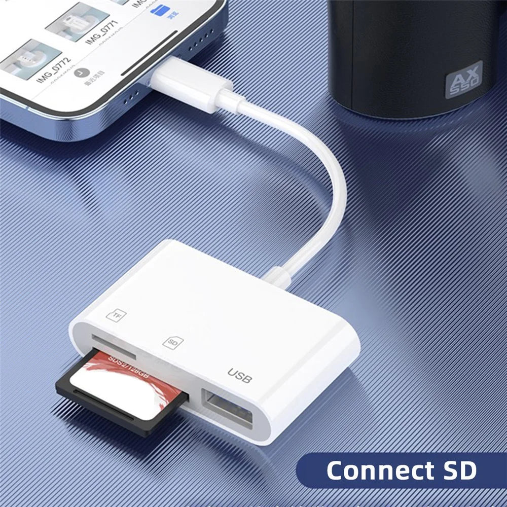 UC-155-SD003 USB 2.0 USB-C to TF + Mini-SD Card Reader USB Female Adapter for Laptop Tablet Phone - 3