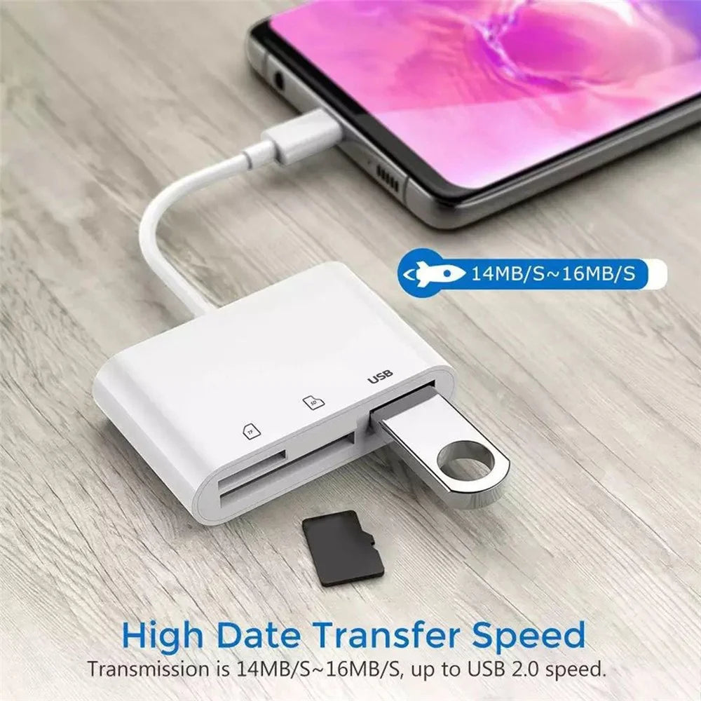 UC-155-SD003 USB 2.0 USB-C to TF + Mini-SD Card Reader USB Female Adapter for Laptop Tablet Phone - 6