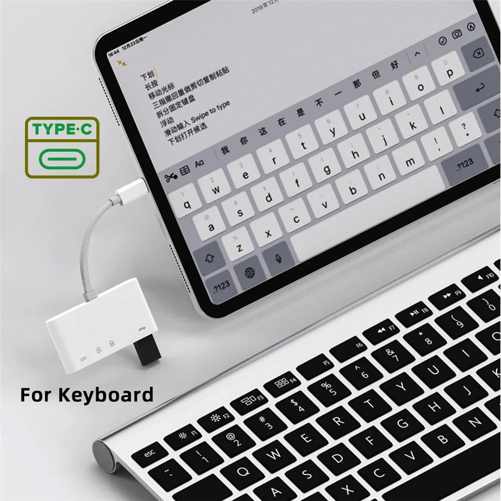 UC-155-SD004 4-in-1 USB 2.0 Type C to SD+TF+USB-A Female Card Reader PD 27W Adapter for Laptop Tablet Phone - 3