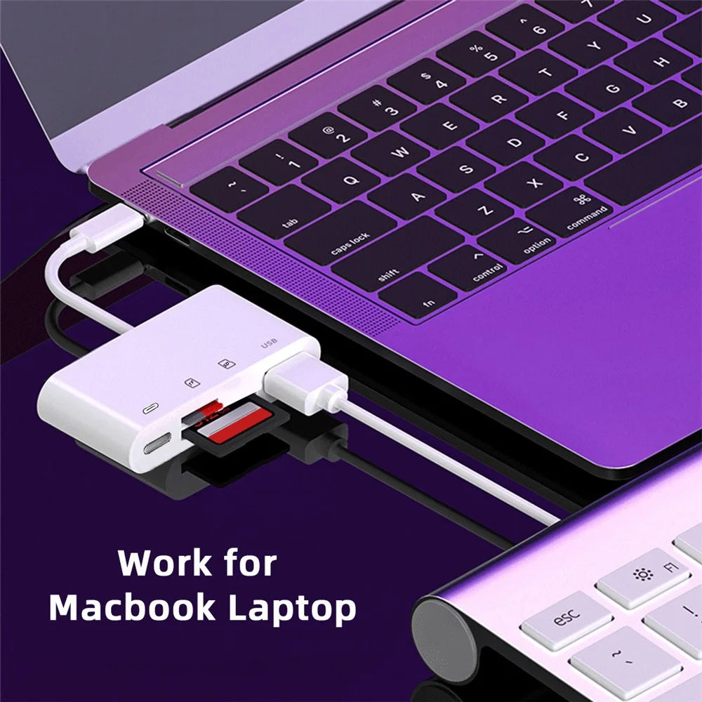 UC-155-SD004 4-in-1 USB 2.0 Type C to SD+TF+USB-A Female Card Reader PD 27W Adapter for Laptop Tablet Phone - 5