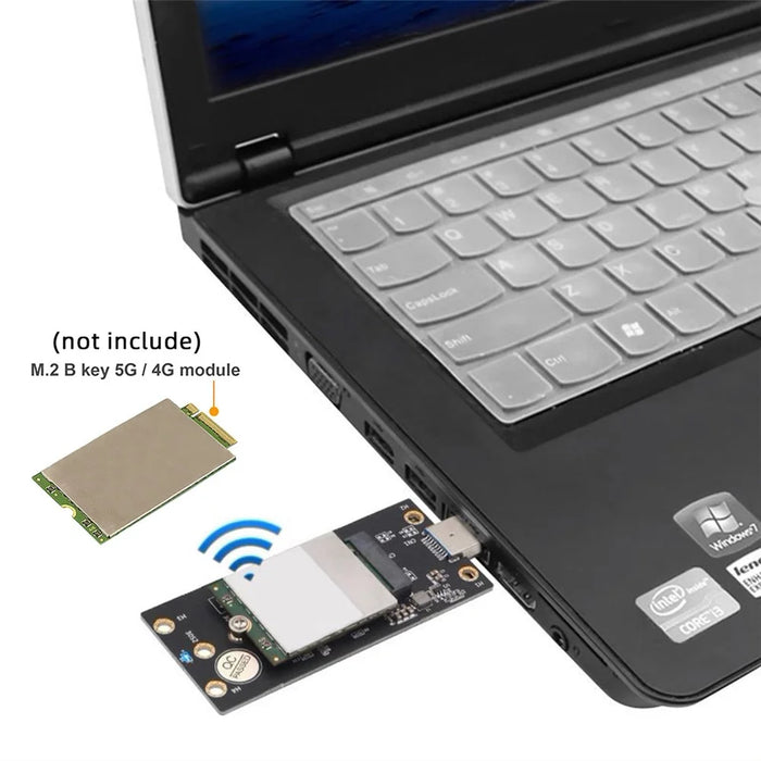 EP-026 NGFF M.2 Key-B WWAN to USB 3.0 Adapter Riser Card with SIM Slot for 3G / 4G / 5G LTE Wireless Module Modem Card - 5