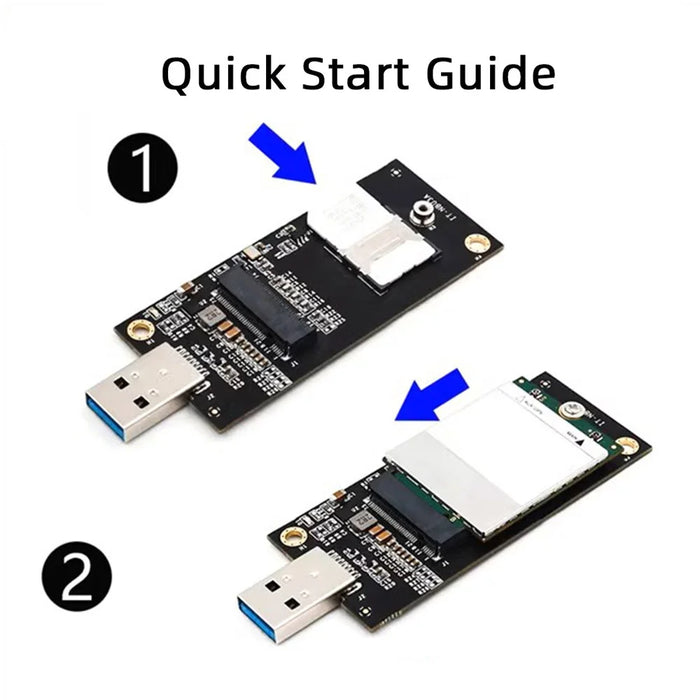 EP-026 NGFF M.2 Key-B WWAN to USB 3.0 Adapter Riser Card with SIM Slot for 3G / 4G / 5G LTE Wireless Module Modem Card - 7