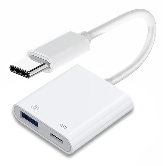 UC-155-TC002 Type-C to Type-A USB3.0 Female with PD Power Charge Adapter Compatible with Macbook Laptop Tablet Phone - 1