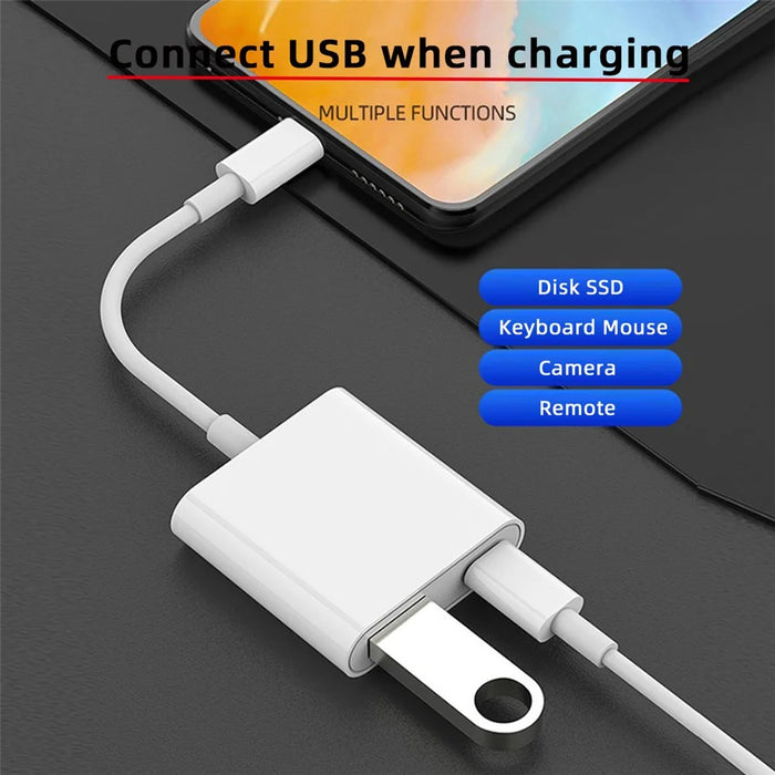 UC-155-TC002 Type-C to Type-A USB3.0 Female with PD Power Charge Adapter Compatible with Macbook Laptop Tablet Phone - 2