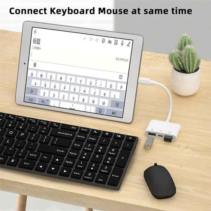UC-155-TC003 Type C to Dual Type-A USB3.0 Female with PD Power Charge Adapter Compatible with Laptop Tablet Phone - 5