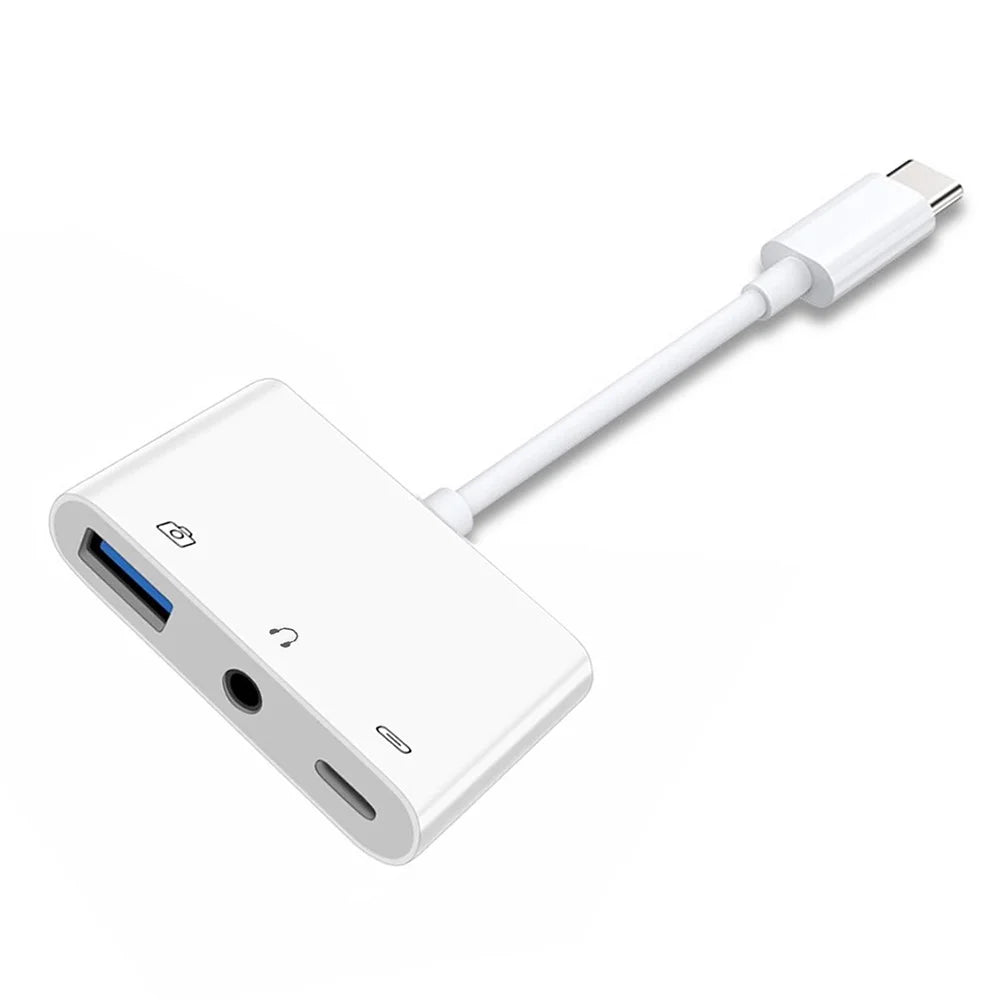 UC-155-TC004 Type C to 3.5mm Audio + Type-A USB2.0 OTG Female with PD Power Charge Adapter for Laptop Tablet Phone - 2