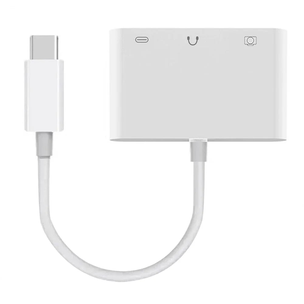 UC-155-TC004 Type C to 3.5mm Audio + Type-A USB2.0 OTG Female with PD Power Charge Adapter for Laptop Tablet Phone - 3