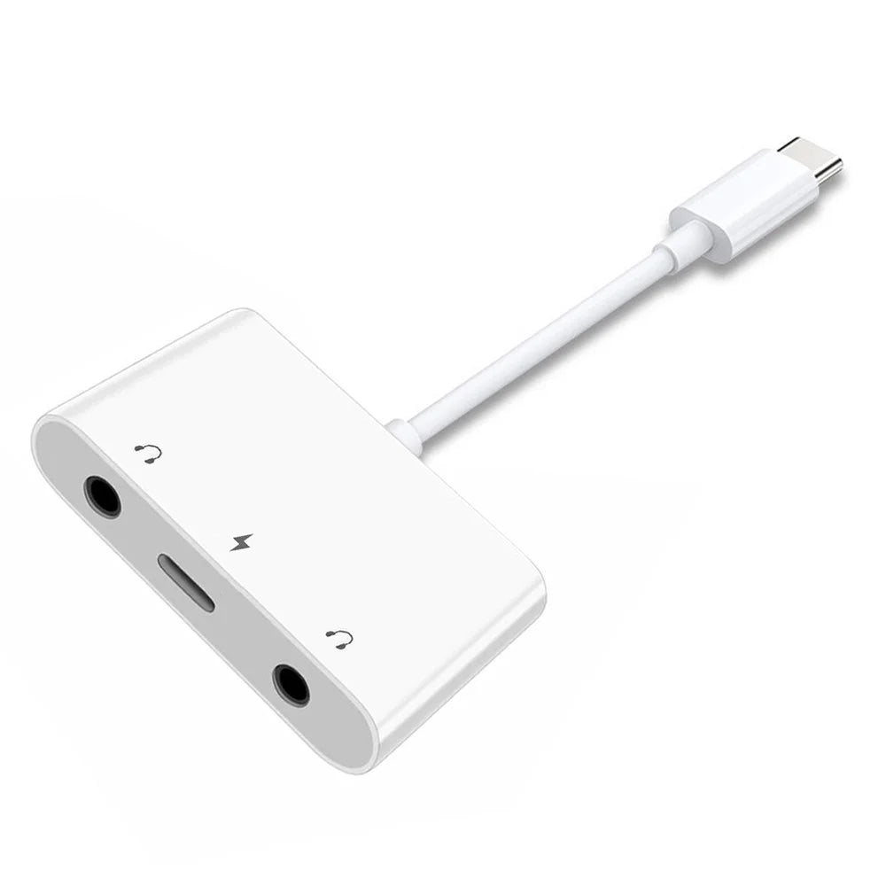 UC-155-TC005 Type C to Dual 3.5mm Audio AUX + MIC Sound Card with PD Power Charge Adapter for Laptop Tablet Phone - 3