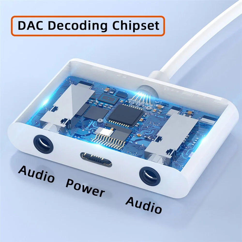 UC-155-TC005 Type C to Dual 3.5mm Audio AUX + MIC Sound Card with PD Power Charge Adapter for Laptop Tablet Phone - 6