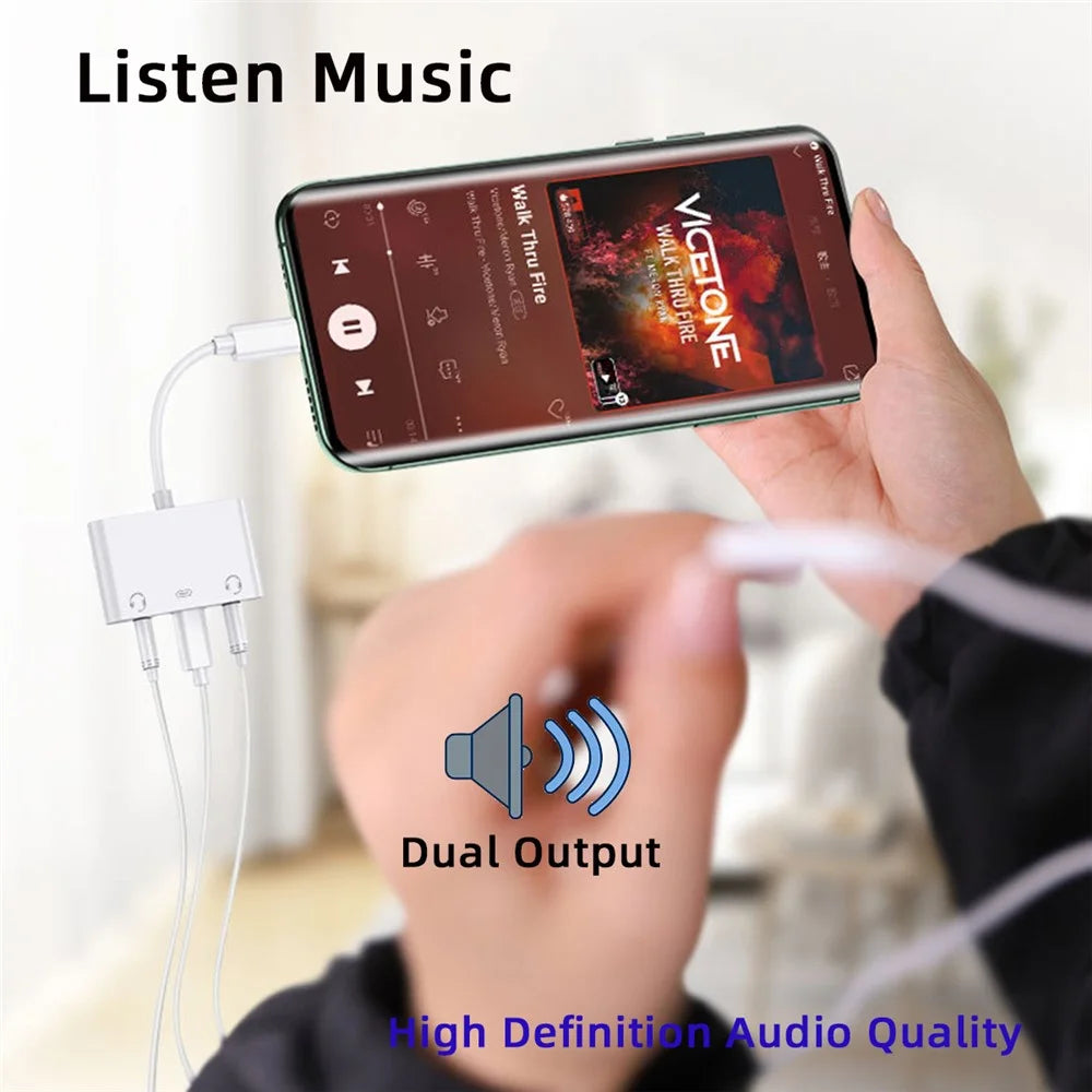 UC-155-TC005 Type C to Dual 3.5mm Audio AUX + MIC Sound Card with PD Power Charge Adapter for Laptop Tablet Phone - 7