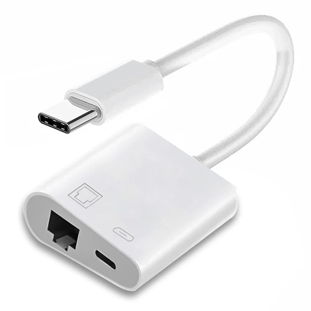 UC-155-TC006 Type C USB-C to 100Mbps Networking RJ45 with PD Power Charge Adapter for Laptop Tablet Phone - 1