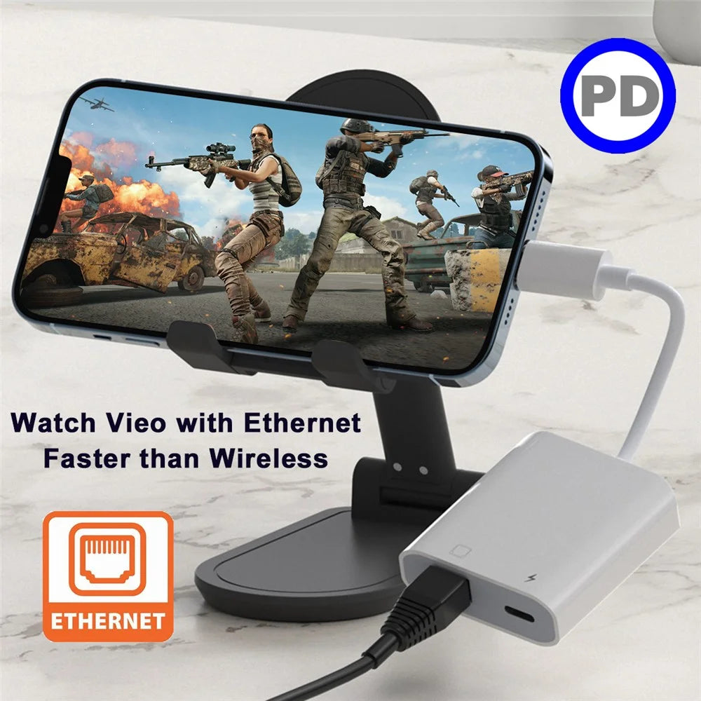 UC-155-TC006 Type C USB-C to 100Mbps Networking RJ45 with PD Power Charge Adapter for Laptop Tablet Phone - 7