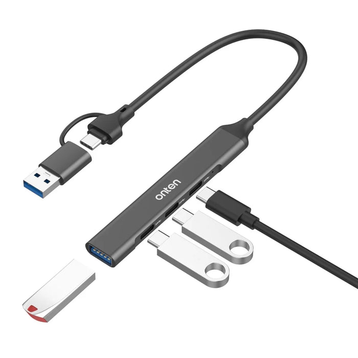 ONTEN UCA9703S 5Gbps USB 3.0 + Type-C Hub Laptop Computer Adapter to 3 x Type-C Ports + USB Port - 2