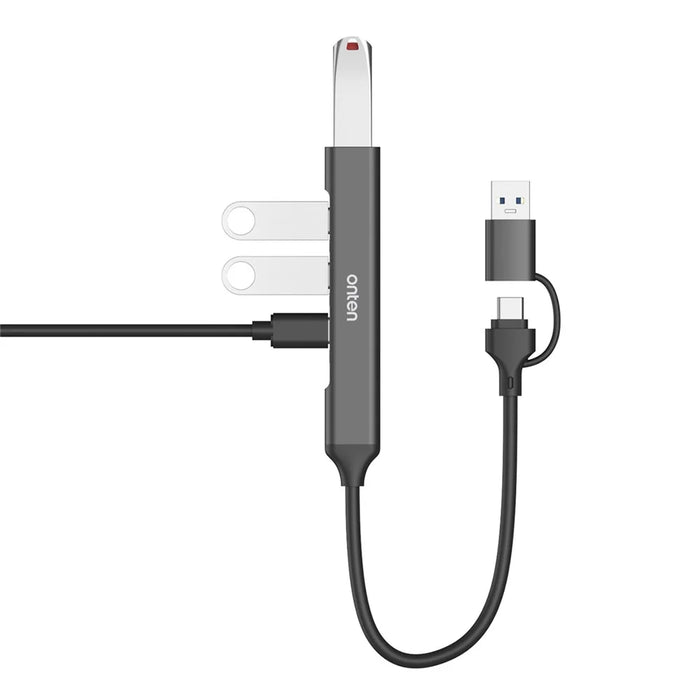 ONTEN UCA9703S 5Gbps USB 3.0 + Type-C Hub Laptop Computer Adapter to 3 x Type-C Ports + USB Port - 3