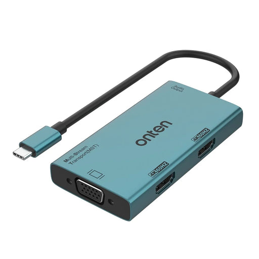 ONTEN M206 4-in-1 USB-C Hub Adapter Type-C to Dual HD+VGA+3.5mm Video Converter Support 4K / 60Hz - 1