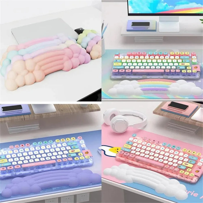 PIWIJOY PJ-01 Cloud Pad Anti-Skid Ergonomic Keyboard Wrist Support Memory Foam Wrist Rest Mat - Purple - 6