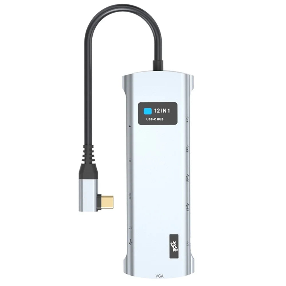 V261A Type-C Hub with PD+USB3.0+USB2.0+Type-C+SD / TF+RJ45+USB Audio+HD+VGA - 1