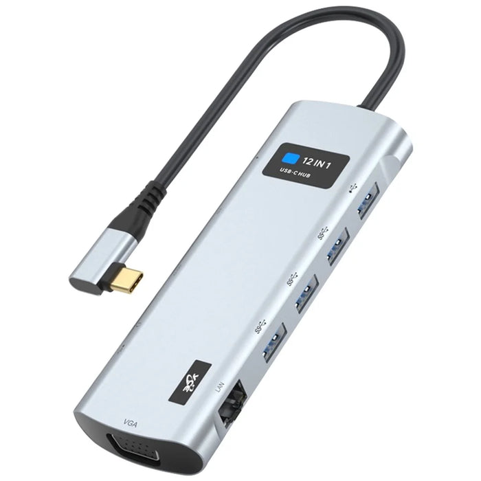 V261A Type-C Hub with PD+USB3.0+USB2.0+Type-C+SD / TF+RJ45+USB Audio+HD+VGA - 2