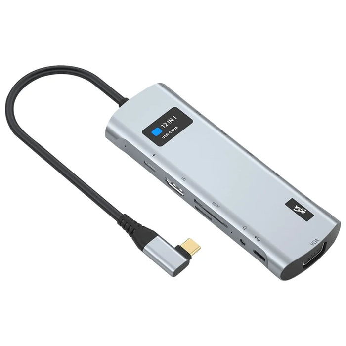 V261A Type-C Hub with PD+USB3.0+USB2.0+Type-C+SD / TF+RJ45+USB Audio+HD+VGA - 3