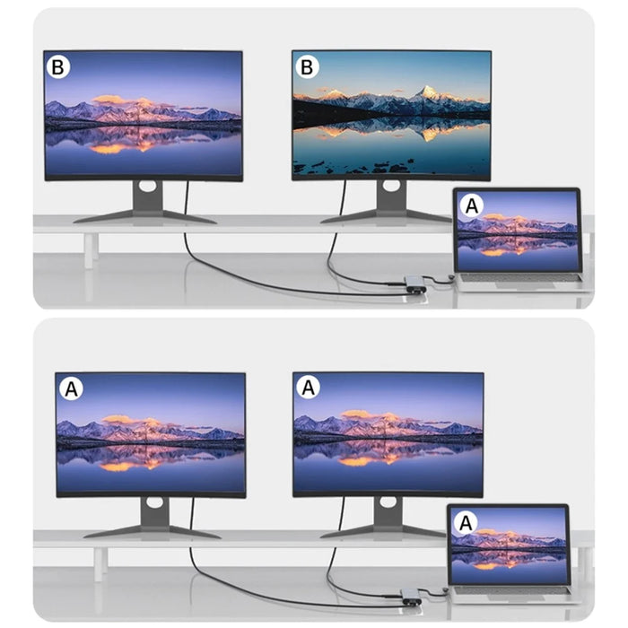 V261A Type-C Hub with PD+USB3.0+USB2.0+Type-C+SD / TF+RJ45+USB Audio+HD+VGA - 5