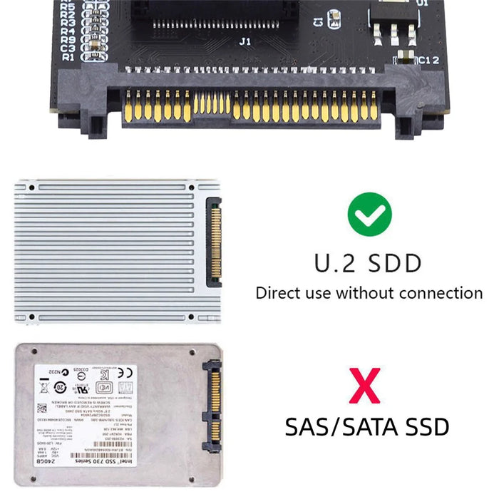 SF-072-2C EDSFF-2C Interface E1L 14+28P SSD to U.2 SFF-8639 Adapter - 4