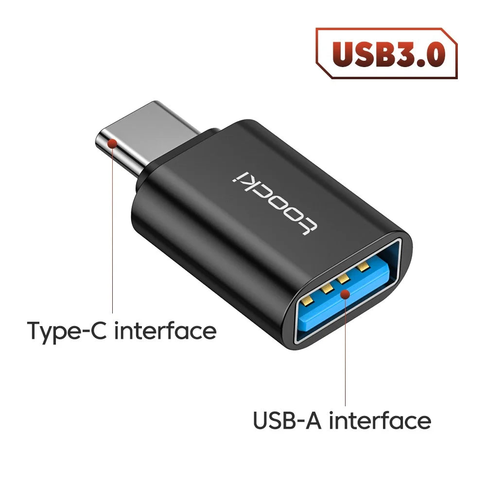TOOCKI TQ-OTG01 5Gbps USB3.0 Female to Type-C Male Adapter Mini Converter - Black - 2