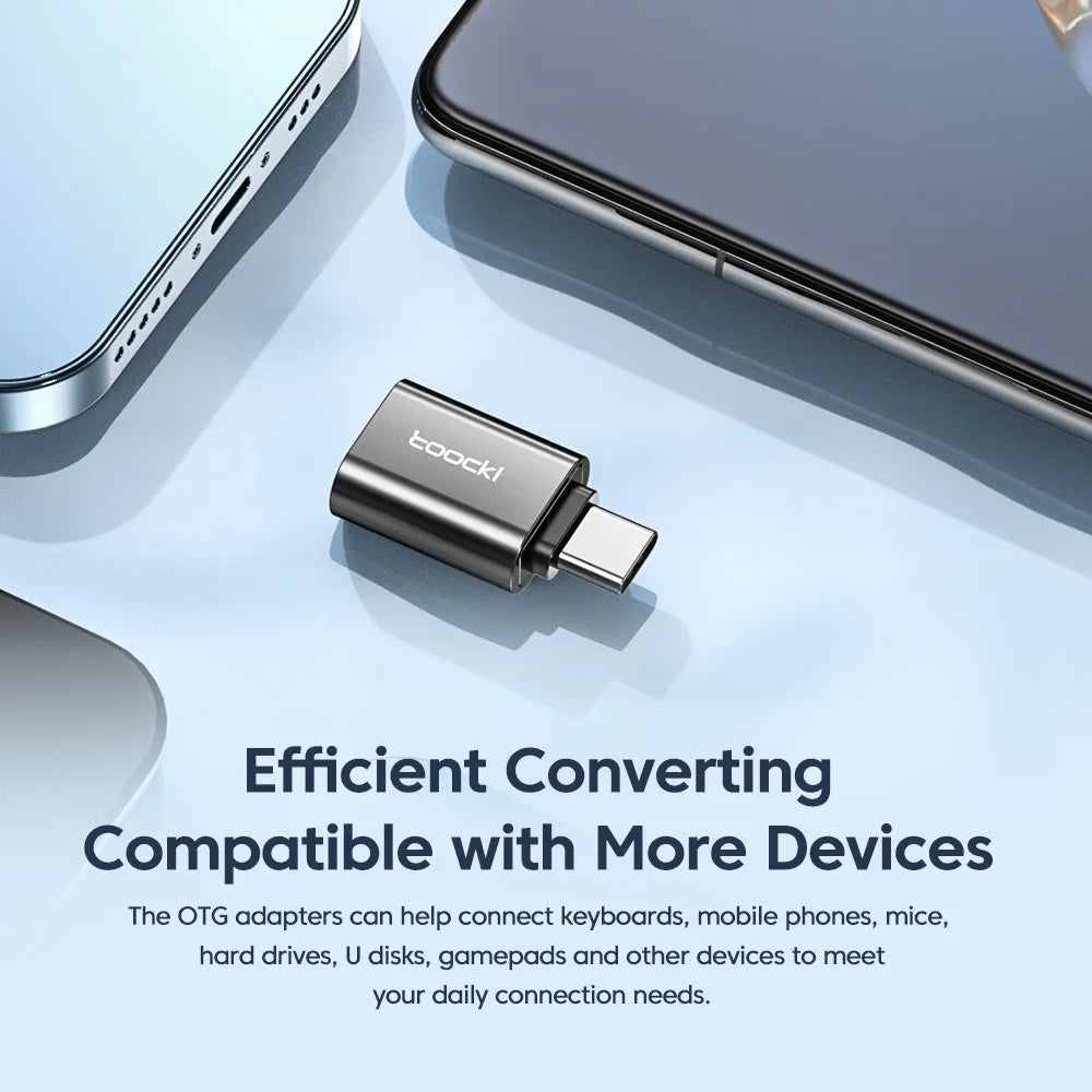 TOOCKI TQ-OTG01 5Gbps USB3.0 Female to Type-C Male Adapter Mini Converter - Black - 7