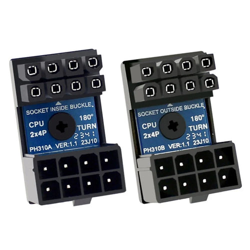 PW-053 2Pcs / Set ATX 8P EPS Male to Female 360 Degree Up+Down Angled Power Adapter for CPU 12V - 1