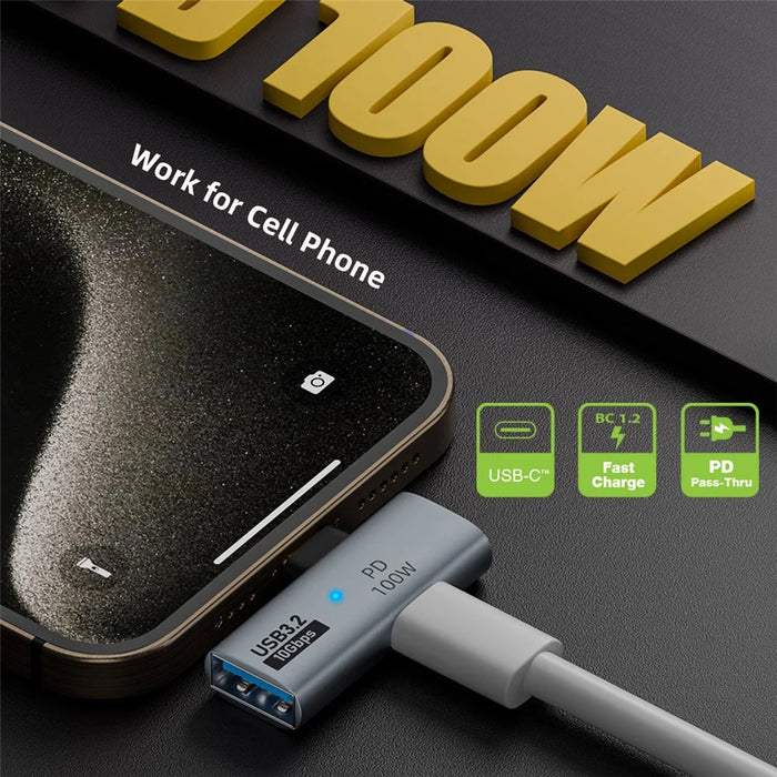 UC-035-PD 10Gbps Type-C to USB 3.0 Female OTG 100W PD Power Adapter for Laptop Tablet Phone - 3