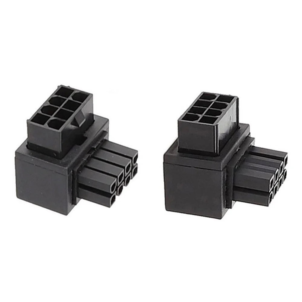 PW-054 2Pcs / Set ATX 8P EPS Male to Female 90 Degree Up+Down Angled Power Adapter for CPU 12V - 1