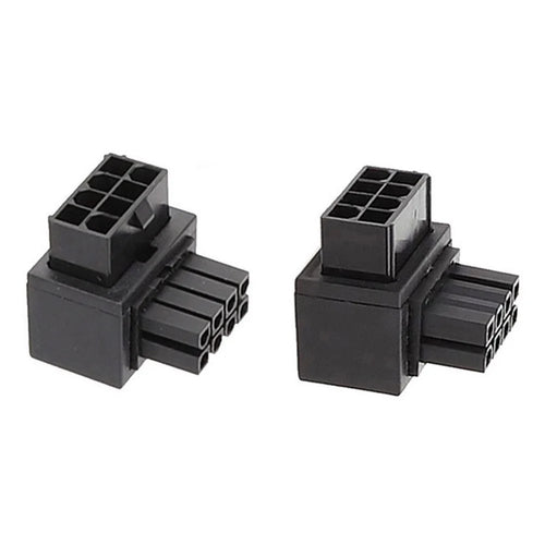 PW-054 2Pcs / Set ATX 8P EPS Male to Female 90 Degree Up+Down Angled Power Adapter for CPU 12V - 1