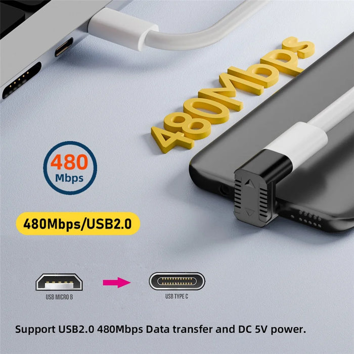 UC-102 4Pcs / Set USB2.0 Type C Female to Micro USB Male Power Data Adapter, 90 Degree Angled Type - 4