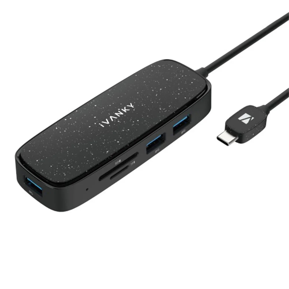 IVANKY VCA03 Type-C Hub Adapter to PD+3xUSB 3.0+HD 4K Output+2 Card Reader Slots - 1