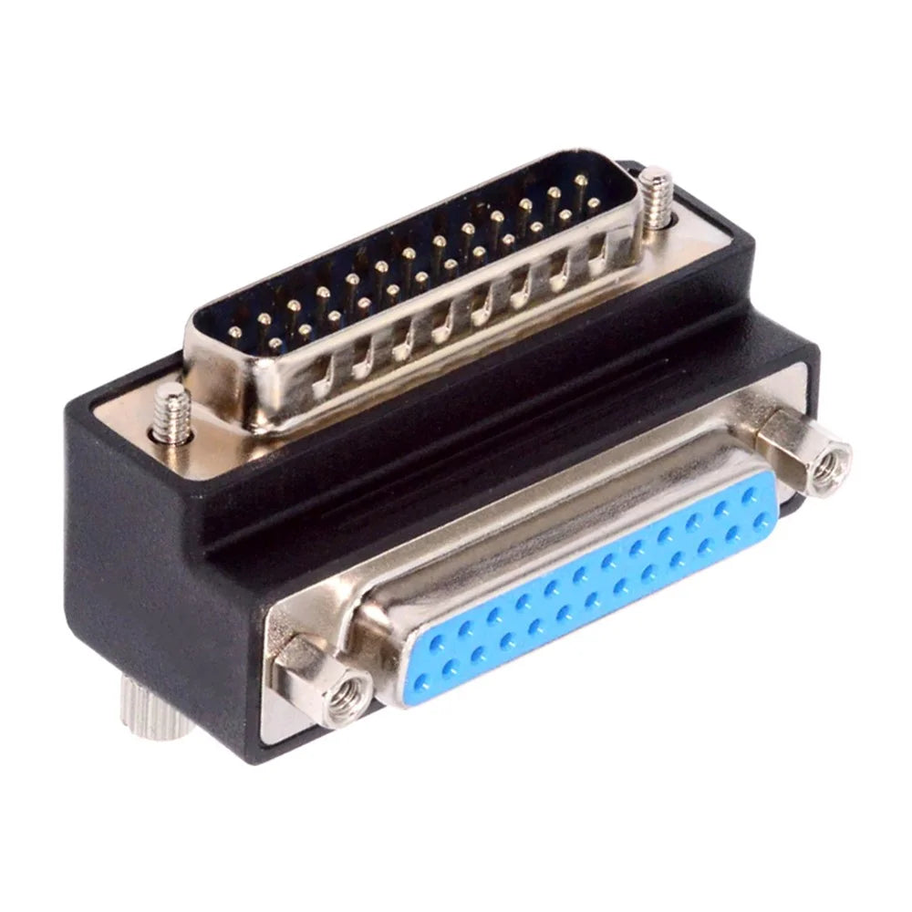 DB-008-DN DB-25PIN Down 90-Degree Angled 25-Pin DSUB Male Screw to Female Nut Connector - 1