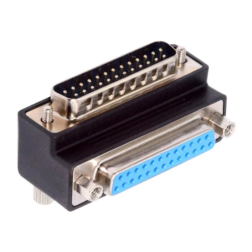 DB-008-DN DB-25PIN Down 90-Degree Angled 25-Pin DSUB Male Screw to Female Nut Connector - 1