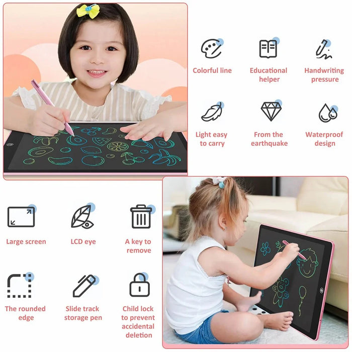 JX-20 20-Inch LCD Writing Tablet Children Doodle Board Educational Learning Toy - Black - 4