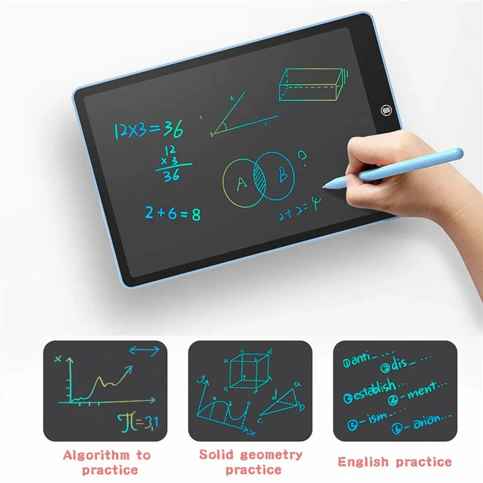 JX-16 16-Inch Colorful LCD Writing Tablet Doodle Board Office Memo Board with One-Click Erase - Black - 6