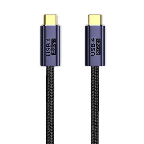 0.5m 100W USB 4.0 Cable Braided 20Gbps USB-C to USB-C Data Cord Compatible with Thunderbolt 4 / 3 - 1