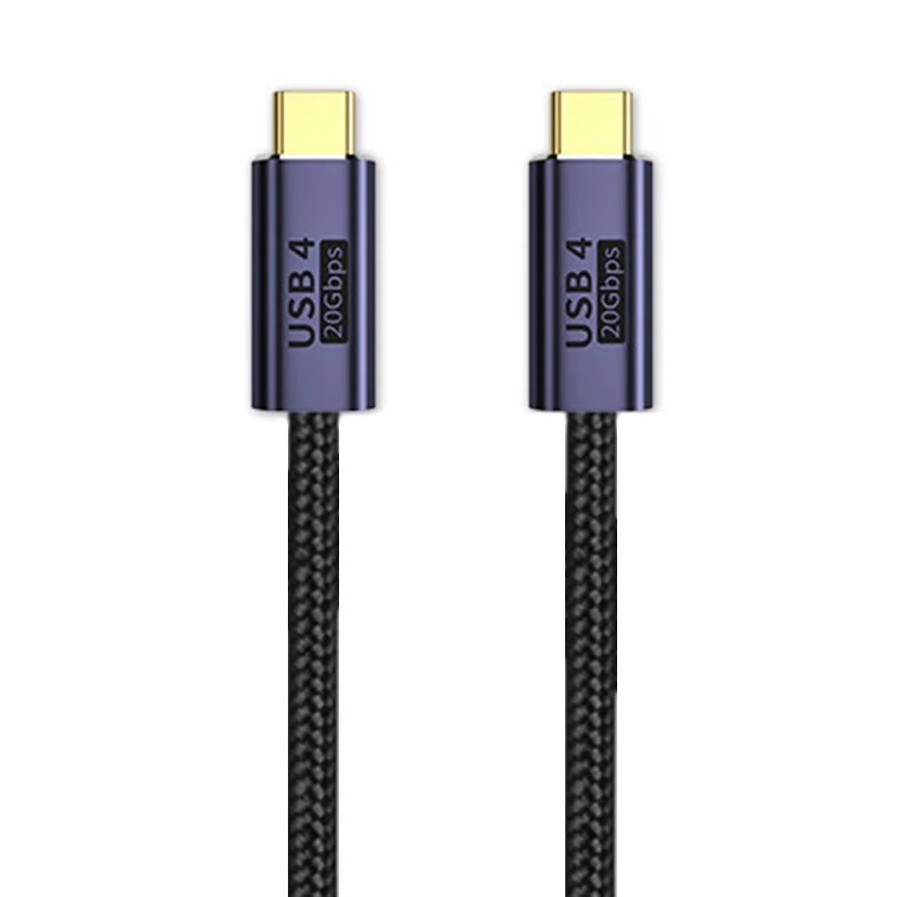 0.5m 100W USB 4.0 Cable Braided 20Gbps USB-C to USB-C Data Cord Compatible with Thunderbolt 4 / 3 - 1