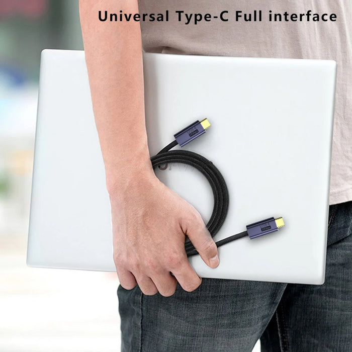 0.5m 100W USB 4.0 Cable Braided 20Gbps USB-C to USB-C Data Cord Compatible with Thunderbolt 4 / 3 - 3