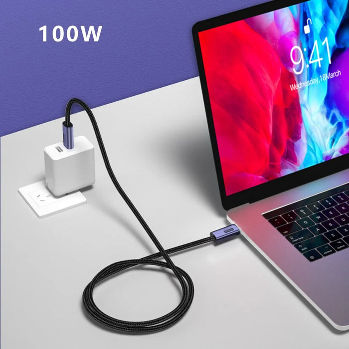 0.5m 100W USB 4.0 Cable Braided 20Gbps USB-C to USB-C Data Cord Compatible with Thunderbolt 4 / 3 - 5