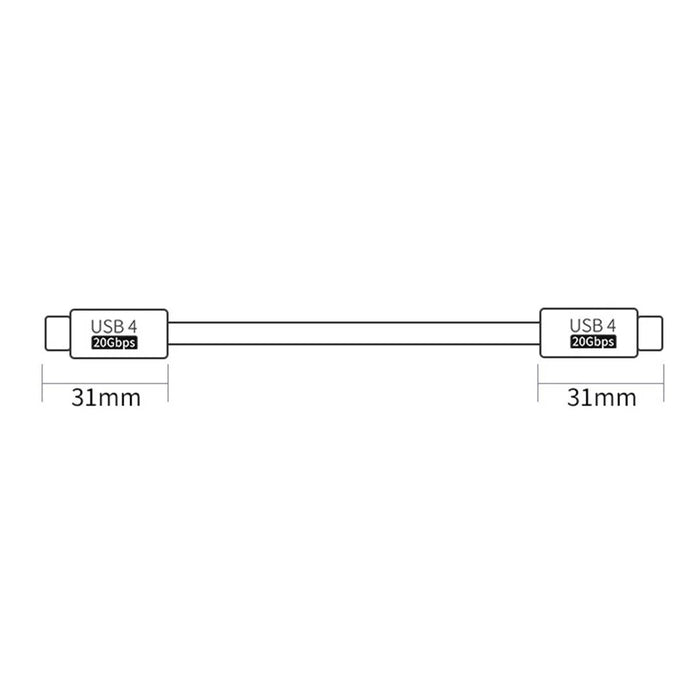 0.5m 100W USB 4.0 Cable Braided 20Gbps USB-C to USB-C Data Cord Compatible with Thunderbolt 4 / 3 - 7